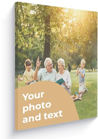 Cimpress Cuadro en Lienzo Personalizado con Foto, Texto o Logotipo, 30 × 30 cm, Decoración de Pared para Hogar u Oficina, Regalo Fotográfico Personalizado para Familia y Amigos