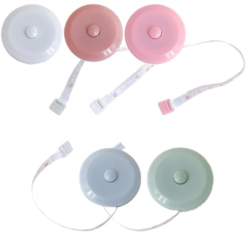 5pcs Soft Tape Measure 60in / 150cm Retractable Tailors Measuring Tape Small Sewing Tape Measure For Body Measuring Length, Chest, Waist and Clothes Craft