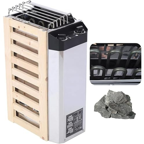 Misorat Calentador de Sauna (Espacio aplicable: 2-4m3), Calentador de Sauna de Acero Inoxidable de Control Interno de 3kw / 3,6kw, Adecuado para duchas de SPA en Sauna de Hotel Familiar,3.6kw