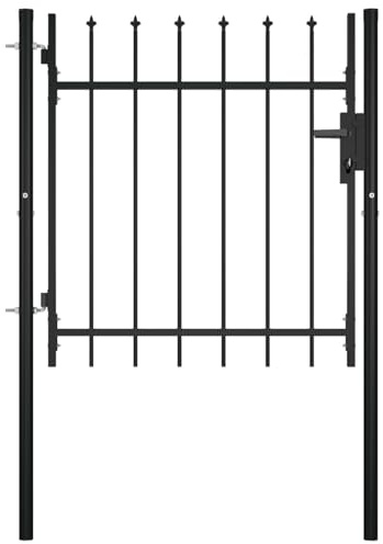 Cancello da giardino con paletti, 350 x 140 cm, barriera di sicurezza per esterni per cortile e ingresso patio