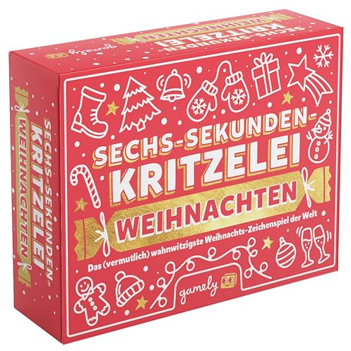 Gamely Sechs-Sekunden-Kritzelei Weihnachten: Das rasend schnelle und unglaublich spaßige Zeichen-Spiel | EIN familienfreundliches Partyspiel für Kinder, Jugendliche und Erwachsene