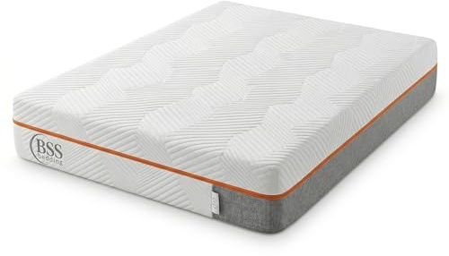 BSS BEDDING Elite - Materasso in schiuma fredda 160 x 200 cm - Altezza 22 cm - Materasso a 7 zone con memory foam e fodera rimovibile con cerniera - Materasso traspirante - Grado di durezza H3/H4