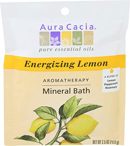 Aura Cacia Aromatherapy Mineral Bath, Energizing Lemon, 2.5 ounce packet (Pack of 3)