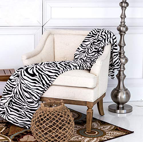 Home Must Haves Zebra, coperta da letto con stampa animalier, in pile, per letto matrimoniale, colore: bianco e nero