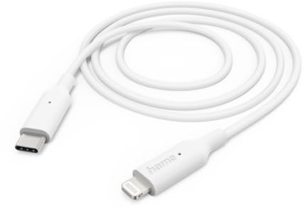 Hama Ladekabel USB C auf Lightning (iPhone Ladekabel, Lightning Kabel, iPhone 14 13 12 11 Pro Max Plus mini SE XS Max XR X 8 7, iPad Pro Air mini, iPod, MFI zertifiziert, USB Ladekabel, 1m) weiß