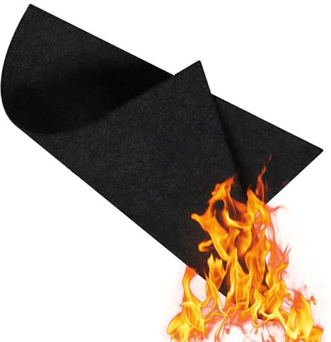 30x30 cm Die feuerfeste Unterlage hitzebeständig bis zu 1200 °C Hitzeschutzmatte,Grillunterlage,Brandschutzmatte, Feuermatte,Lötmatte als Matte für Sicheren Brandschutz Platte Brandschutz- Schwarz