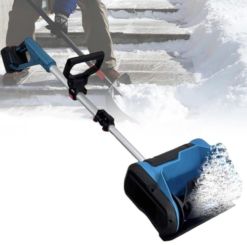 MiBoce Elektrisk snöskyffel, batteridriven snöplog, med justerbart främre handtag och teleskopisk stång, rengöringsbredd 31 cm, kastavstånd 8 m, för bakgård, uppfart, lekplats