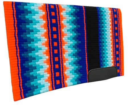Western Show Saddle Pad/Blanket for Horses - Handmade Wool Saddle Blanket with New Zealand Design, Thick, Durable & Comfortable for Horse Riding m38 (34” L x 34” W x 1)