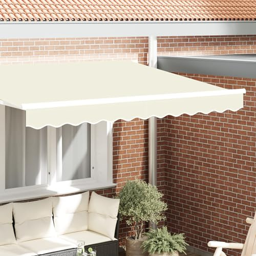 Brokky 42000673 Awning Valance for 2.5 m Frame Cream 2.3x0.2 m Replacement Awning Fabric - Awning Cover Cloth Valance,UV/Water Resistant