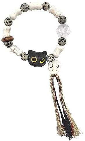 Pulsera de cuentas de cabeza de calavera de terror de estrella de la suerte, cadena de mano, joyería de amistad, regalo de amistad, cadena de muñeca para niñas y niños