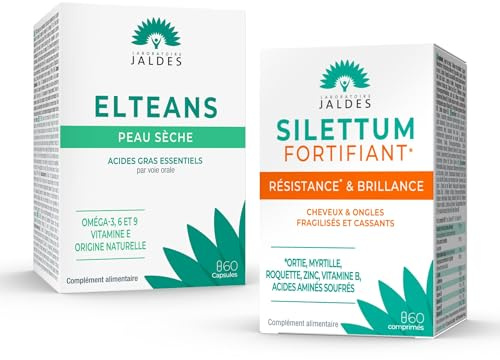 Confezione Bellezza della pelle e dei capelli | 1 SILETTUM rinforzante + 1 ELTEANS Capsule | Agisce per la bellezza e la salute dei capelli e della pelle | Laboratorio Jaldes