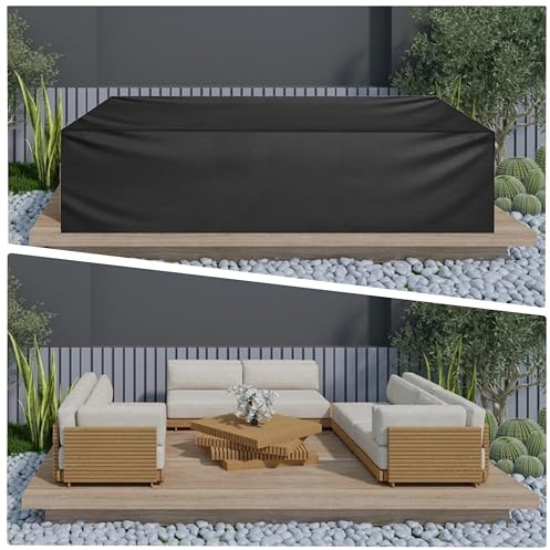 HNKDKJ Telo Copertura Mobili da Giardino 70x40x75cm/Lunghezza x Larghezza x Altezza Tessuto Oxford 420D, Antivento, Anti-UV Copertura Tavolo Esterno Impermeabile Coperture Protettive
