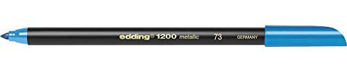 edding 1 200 metalliska fiberpennor – blå metallic – 1 penna – rund spets 1–3 mm – för målning, skrivning och ritning med glänsande metallisk effekt – för gästböcker, gratulationskort, fotoalbum, klippbok