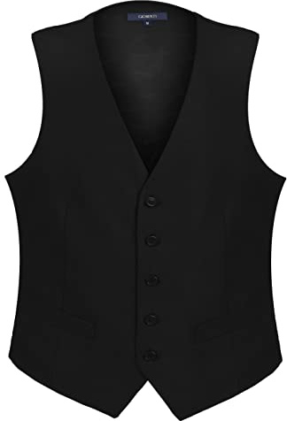 Gioberti Men's Formal Suit Vest Fit for Business or Casual Dress, Black, Medium