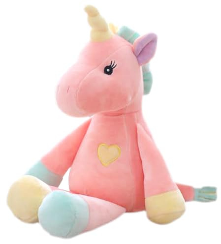 Georgie Porgy Peluche Unicornio Terciopelo Super Suave Osito de Peluche Animal Juguete Suave para Niños (Rosado)