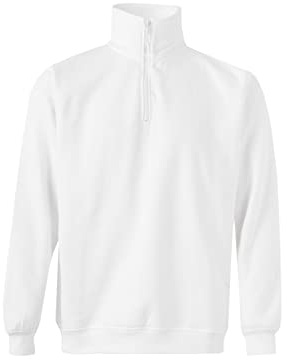 Velilla 105702 7 – Blanco L – Sweatshirt mit halben Reißverschlüssen, Unisex, Weiß, Größe L