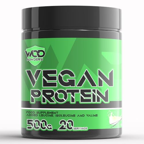 Vegan Protein - Protein Powder Blend - WOD Powders | 3 Plant Based Vegan Protein Powders | High in Fibre, Low Carb, Low Fat, Low Sugar, Dairy-Free - (Vanilla Custard)