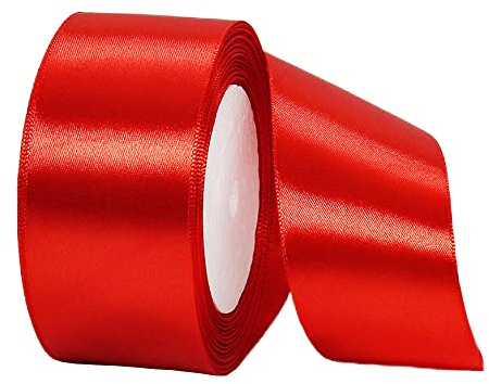 Cinta Roja Ancha 40mm, Satén Regalo, Tela, Lazo, Globos, Envolver Regalos, Navidad, Coche, Manualidades, Boda, Cumpleaños, Fiesta Decoración