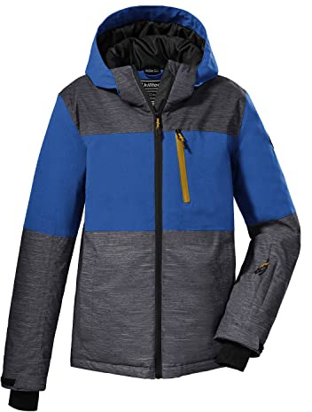 Killtec Skidjacka för pojkar och funktionell jacka med huva och snö KSW 181 BYS SKI JCKT, antracit, 116, 38786-000