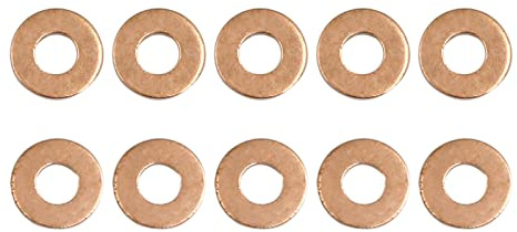 DTGN 4mmx9mmx1mm(IDxODxT) Plat Cuivre Rondelles étanchéité - Paquet de 50 - Bonne pour Industrielles Machines M4 Vis - Cuivre Plat Anneau Joints