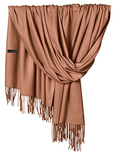 Pashmina-Schal für Damen, weich, einfarbig, modisch, warmer Hals mit Fransen Mulltuch Schal Erwachsene (A, A)