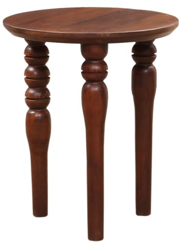 Marrakesch Vintage Deko Beistelltisch handgeschnitzt aus Holz Laura 40 cm groß | als Nachttisch für Aesthetic Deko im Schlafzimmer & Tisch Couchtisch klein für einzigartiges Zimmer Wohnzimmer Deko