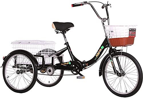 Vuxen trehjuling, 3-hjulig cykel 3-hjuls kryssningstrikscykler, fällbara trehjulingar för vuxna, 1-växlad vuxen trehjulingar, 16/20 tum 3-hjulig cykel med låg passage