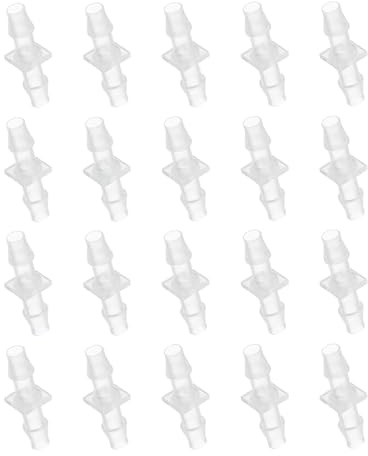 PATIKIL 20pcs Conector de Manguera para Acuario, Accesorio Recto de Púas de Plástico Conexión de Manguera Empalmador Adaptador Igual de Empalme para Aire Agua Tuberías Jardín Riego, 6mm