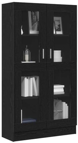 vidaXL Armadio per Libri Rovere Nero 82,5 x 30,5 x 150 cm, Libreria Moderna, Rettangolare, Mobile Decorativo, scaffale Indipendente per Salotto, Biblioteca a casa