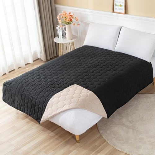 Morbuy Empapadores Cama Lavables Reutilizables para Adultos Niños Empapadores Cama Impermeable Absorbentes Ideal como Salvacamas para Incontinencia, Mayores (100*127cm,WF13 Negro)