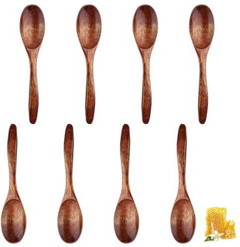 Ravytha 8 Pezzi Cucchiaio per Miele, Cucchiai, Cucchiaio Cucina di Piccolo, Mestoli Cucina, Mestolo Cucina, Cucchiarella, Set Utensili Cucina, per Cioccolata Calda, Miele, Caffè e Tè