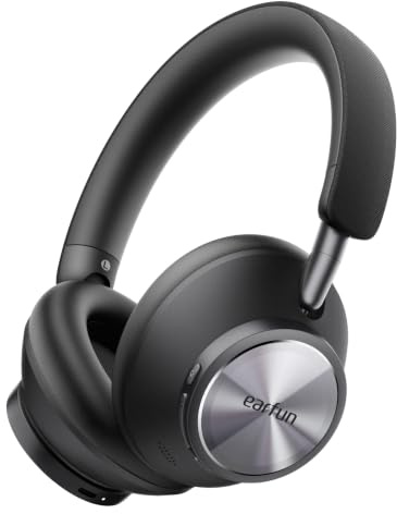 EarFun Wave Pro X Noise Cancelling Kopfhörer, Kabellose Bluetooth Kopfhörer | Dual-Treiber, aptX Lossless Hi-Res Audio, ultralange 90 Std. Akku, 8 KI-Mikrofone HD-Anrufe, Bluetooth 6.0, Multipoint, App