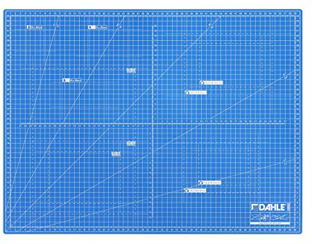 Dahle Schneidematte A2 (45 x 60 cm, selbstheilend, beidseitig nutzbar, mit Raster) blau