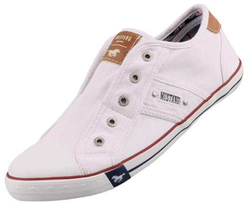 MUSTANG Damen Canvas Sneaker Weiß, Schuhgröße:EUR 36