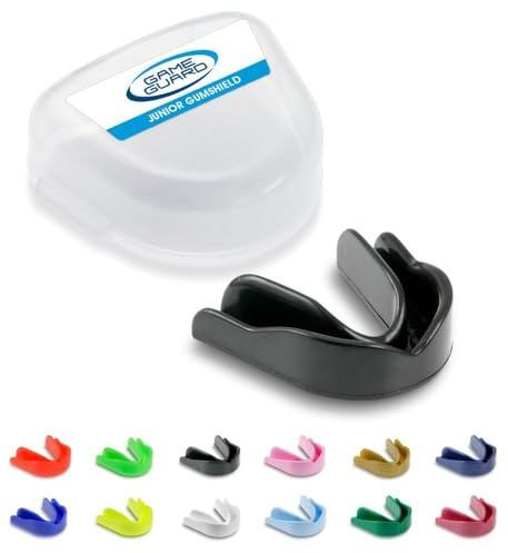 GAME GUARD - Protège-dents pour la boxe, le rugby, le hockey, le karaté, le taekwondo/protège dent pour enfant, junior de 8, 9, 10, 11, 12 ans. Approuvé CE - Protège leurs dents et leurs