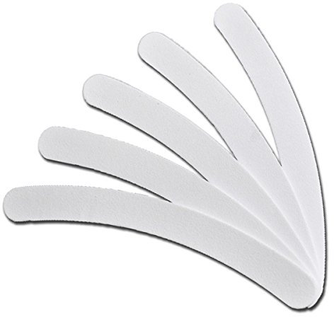 Lot de 5 limes à ongles professionnelles courbées blanches Grain 100/100