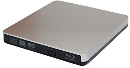 HIOD BLU-Ray Unidad óptica Externo CD DVD Drive CD/DVD +/- RW USB 3.0 Quemador Unidad óptica Plata