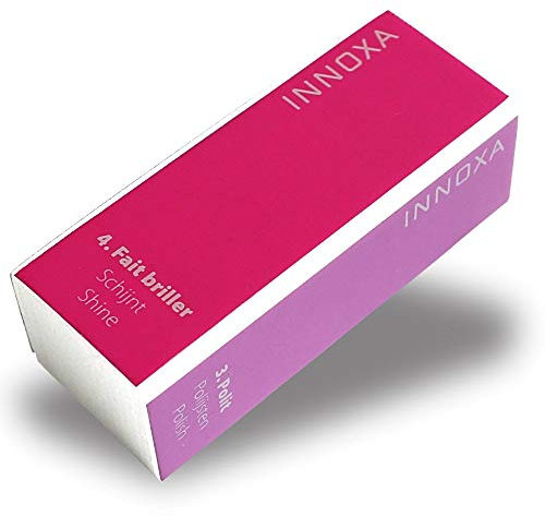 INNOXA - Polissoir 4 Faces - Lime à ongles - 9 X 3,6 X 2,9 cm - Outil Indispensable pour Parfaire la Manucure