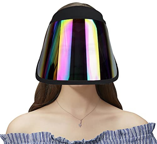 Face_Shield Protector Sun Visor Hat UV Protection Summer Sun Cap Great for Oudtoor Hiking Camping Golf Tennis Cycling Black