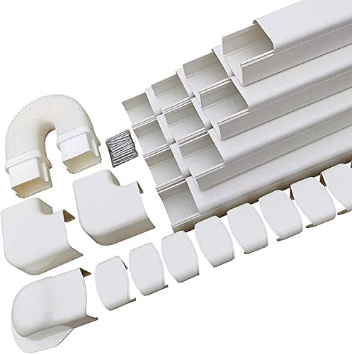 Mini Split Air Conditioner Line Cover | PVC Decorative Line Cover Kit 3 for Split-System and Central Air Conditioner & Heat Pumps(15 Feet)