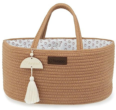 Yunioo Wickeltisch Organizer, Windeltasche mit Herausnehmbaren Fächern & Tragegriffen, Wickeltaschen- Organizer für Wickelkommode, Wickelorganizer