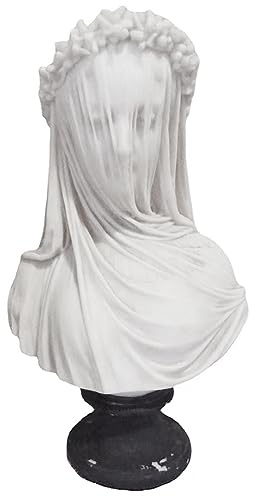 Geynutaly Veiled Maiden Bust Statue Gothic Home Decor Abstract White Resin Sculpture Goddess Statue Crafts Home Aesthetics White