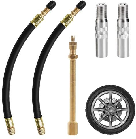 NAROSEBE 5 Stück Auto Reifen Ventilverlängerungen Messing Autoventil Ventilverlängerung Flexible Gummi Reifen Ventil Adapter Kupfer Ventiladapter Reifen Verlängerung Adapter für Auto Motorrad Fahrrad