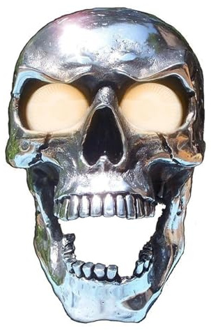 Decoración de faro para motocicleta - Faro de calavera para motocicleta - Regalo de decoración de fiesta de Halloween 2022 | Faro delantero de calavera de resina retro