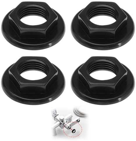 4 Pcs 1/2 BSP Tap Sink Flange Back Nuts, Plastic Mixer Tap Fixing Nut Kit for Bathroom Basin Taps, Kitchen Sink Faucet Nut Fastener, Durable ABS Accessories for Home Use