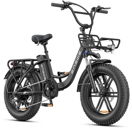 ENGWE L20 Boost Bicicletta Elettrica per Adulti, Batteria Rimovibile da 48 V 13 Ah, Autonomia Fino a 126 km, 20 × 4.0 Fat Pneumatici, 7 Velocità Ebike (Criteri, Nero)