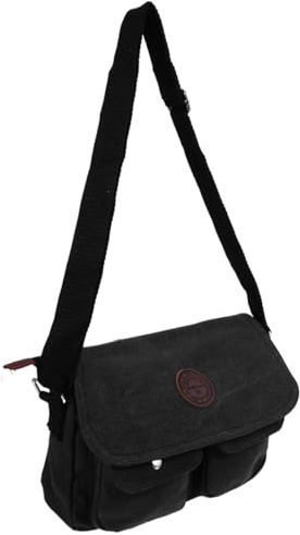 Baluue Sac Bandoulière Homme Vintage En Toile Sac Messager Décontracté Petit Besace Pour Travail Voyage Avec Sangle Réglable Et Multiples Poches