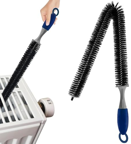 V3OHUB - Radiator Cleaner Brush 75cm – Flexible Long Reach Radiator Brush & Duster for Cleaning – Slim Bendable, Non-Scratch Cleaning Brush for Radiators, Appliances & Home Use