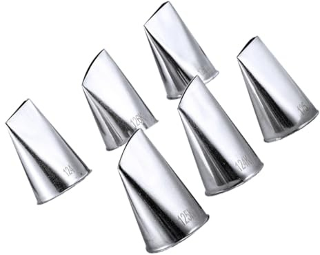 SMASOLO Boquillas para Decorar Pasteles de Acero Inoxidable Juego de 6 Piezas 124K 125K 126K X2 para Manga Pastelera Reutilizables Ideales para Hornear y Glaseado Repostería