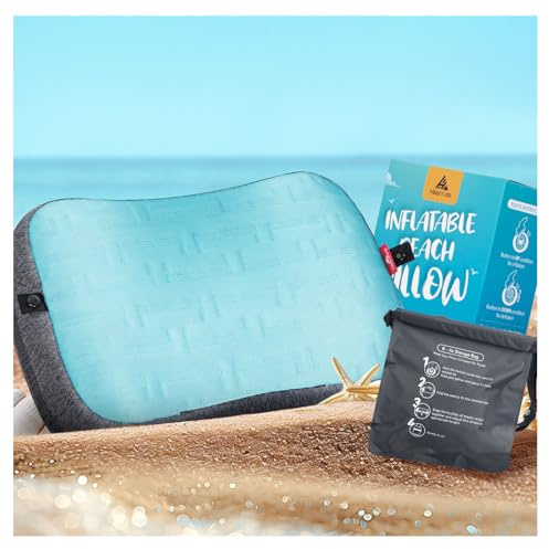 HIKENTURE Coussin de Plage Gonflable avec Taie Rafraîchissante - Compact
